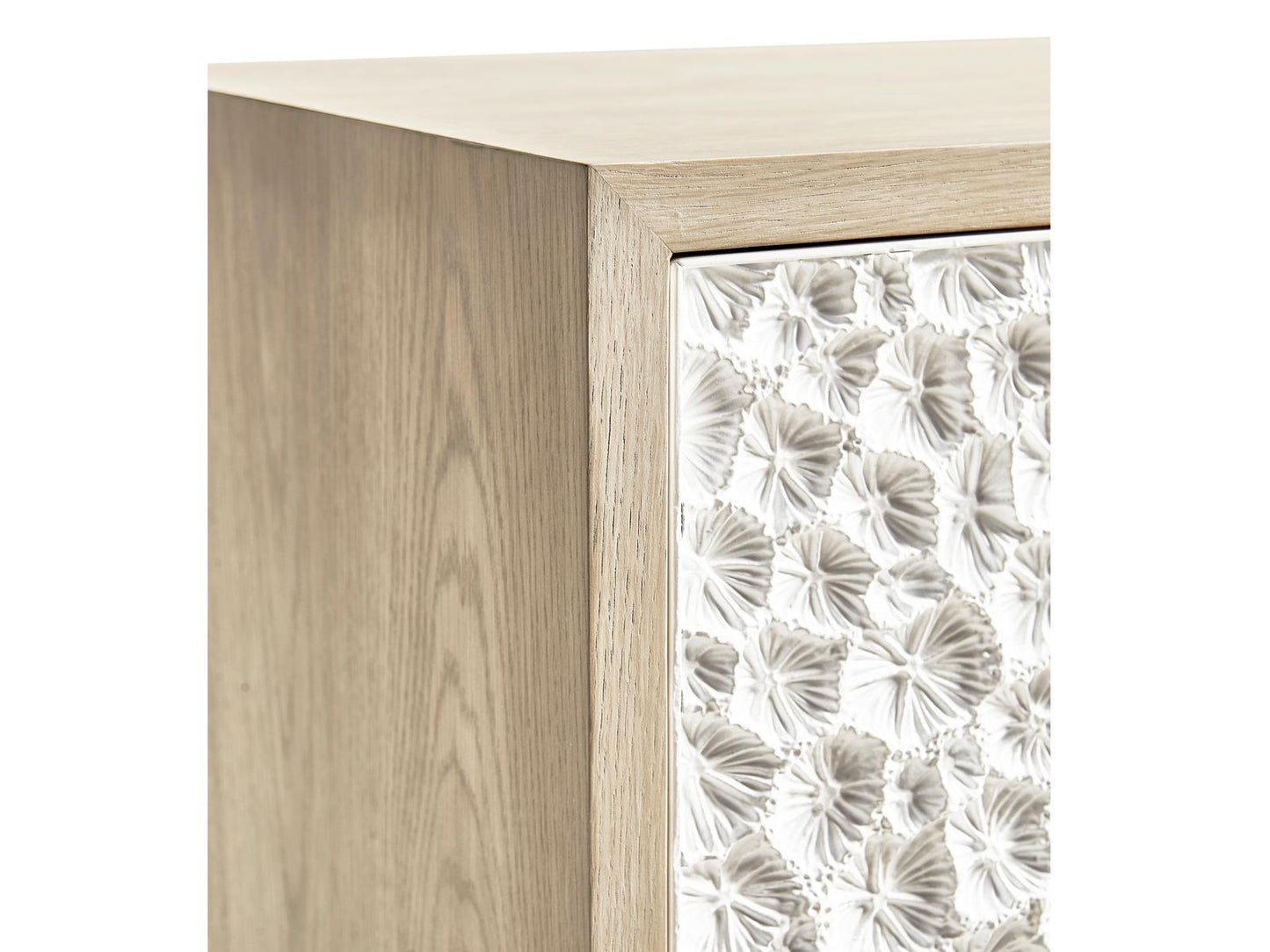 Water Rectangular Wood White Washed Oak Credenza Console Table