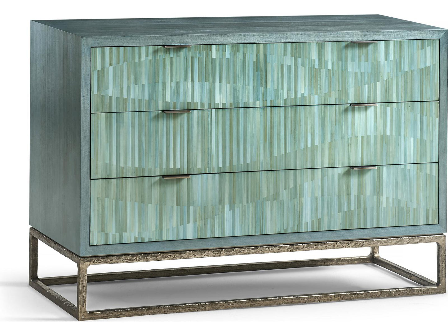 Water Seaglass 4-Drawer Bunching Chest in Blue Straw