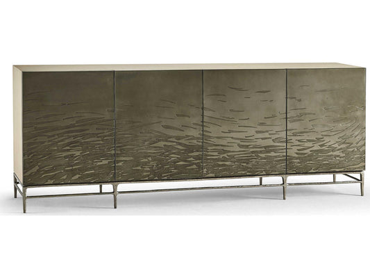 Water Diel Whitewashed Oak Entertainment Console Table