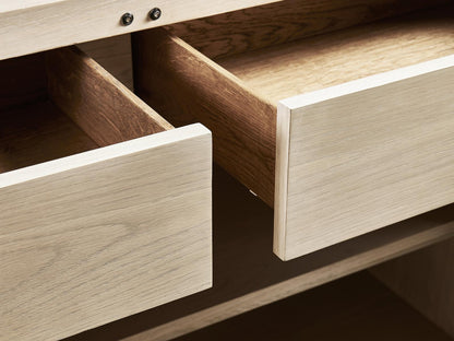 Water Diel Whitewashed Oak Entertainment Console Table