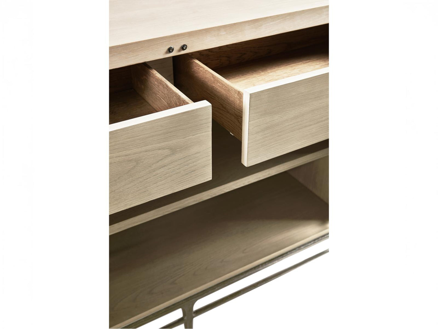 Water Diel Whitewashed Oak Entertainment Console Table