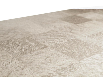 Water Rectangular Coffee Table in Dyed Madrona Burr and Satin White Brass