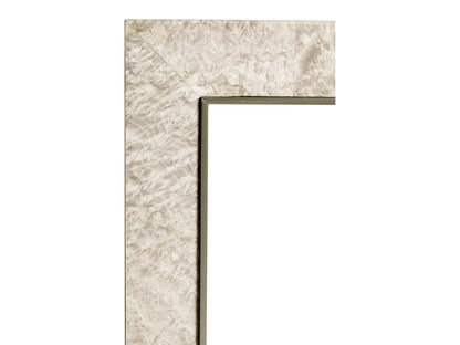 Water Rectangular Coffee Table in Dyed Madrona Burr and Satin White Brass