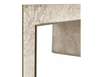Water Rectangular Coffee Table in Dyed Madrona Burr and Satin White Brass