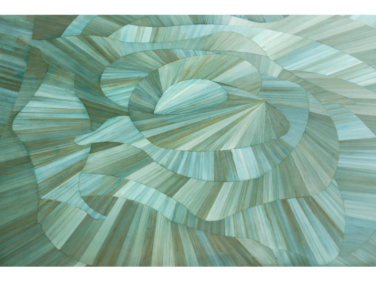 Water Seaglass Square End Table in Blue Straw