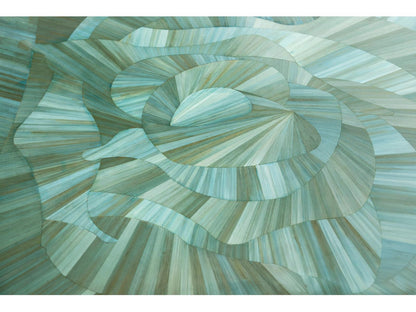 Water Seaglass Square End Table in Blue Straw