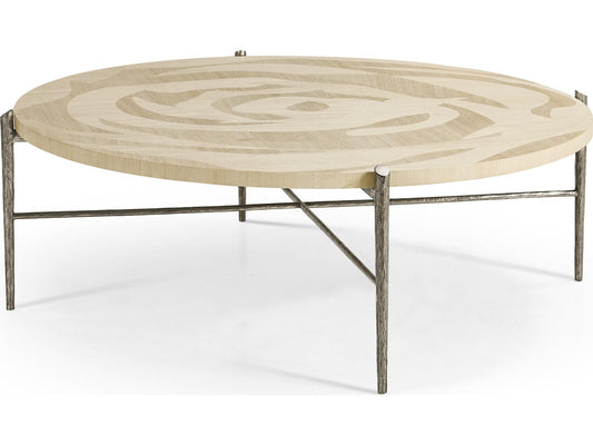 Tidepool Round Coffee Table in Natural Dyed Koto Wood