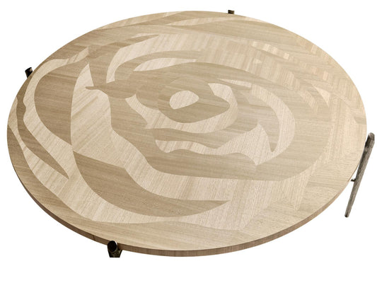 Tidepool Round Coffee Table in Natural Dyed Koto Wood