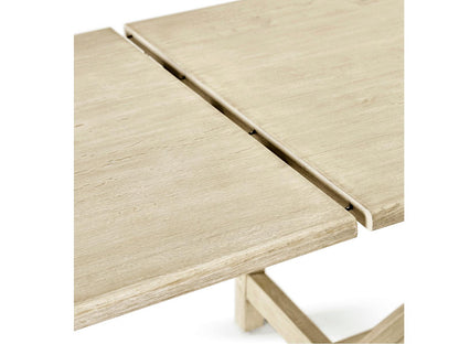 Timeless Rectangular 125-173 Inch Extendable Dining Table Stripped Oak