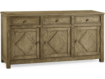 Timeless Oak Credenza Sideboard in Stripped Brown Chestnut
