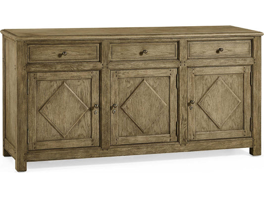 Timeless Oak Credenza Sideboard in Stripped Brown Chestnut