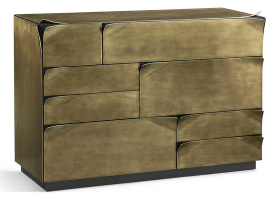 Hammersmith Accent Chest in Satin Brass and Beech Wood