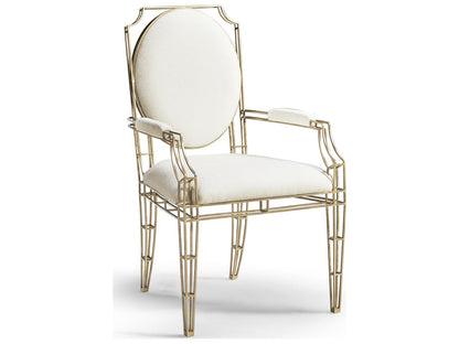 Jc Modern Bronze Upholstered Arm Dining Chair