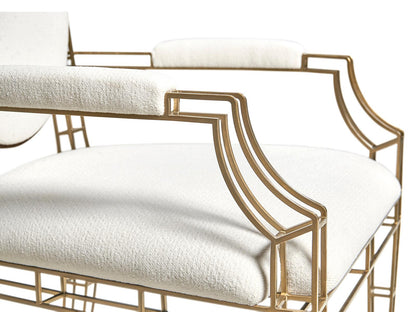 Jc Modern Bronze Upholstered Arm Dining Chair