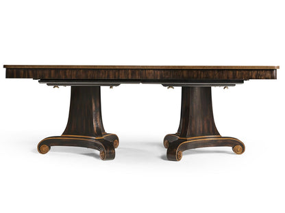 Rosette Rectangular Extendable Dining Table Wood Crotch Walnut