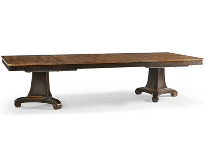Rosette Rectangular Extendable Dining Table Wood Crotch Walnut
