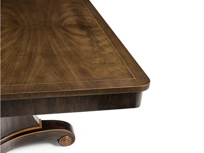Rosette Rectangular Extendable Dining Table Wood Crotch Walnut