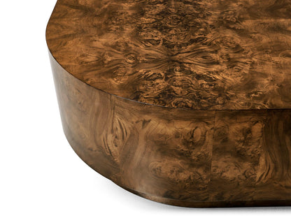 JC Modern Rectangular Wood Walnut Burl Coffee Table
