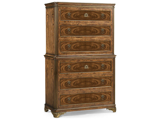 Viceroy Santos Brown Mahogany Wood Accent Chest with Brass Inlay