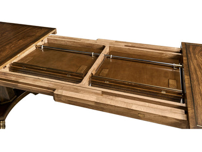 Viceroy Extendable Rectangle Dining Table in Brown Santos and Brass