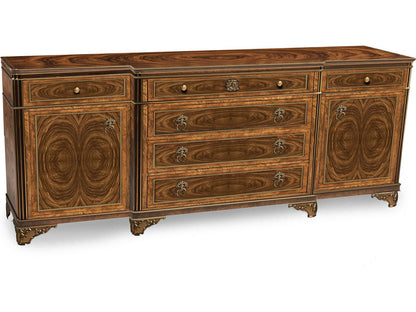 Viceroy Mahogany Wood Santos Brown Sideboard with Brass Inlay