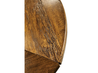 JC Casual 59 Inch Round Extendable Dining Table in Country Walnut