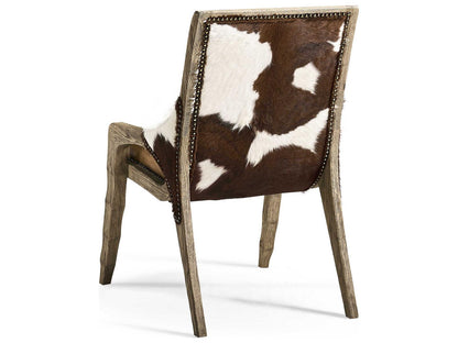 Echo Canyon Oak Wood Brown Leather Armless Dining Chair