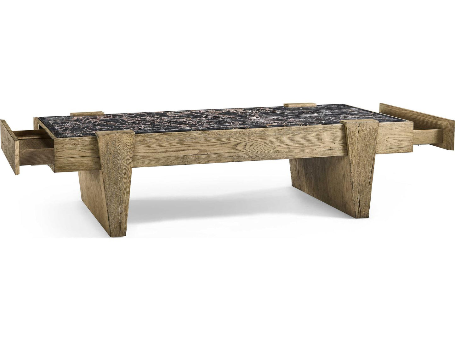 Echo Canyon Rectangular Marble Faded Oak Coffee Table