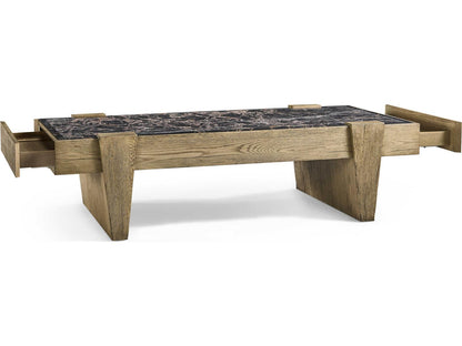 Echo Canyon Rectangular Marble Faded Oak Coffee Table