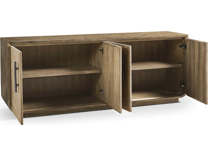 Stone Ridge 84-Inch Acacia Wood Sideboard with Leather Fronts
