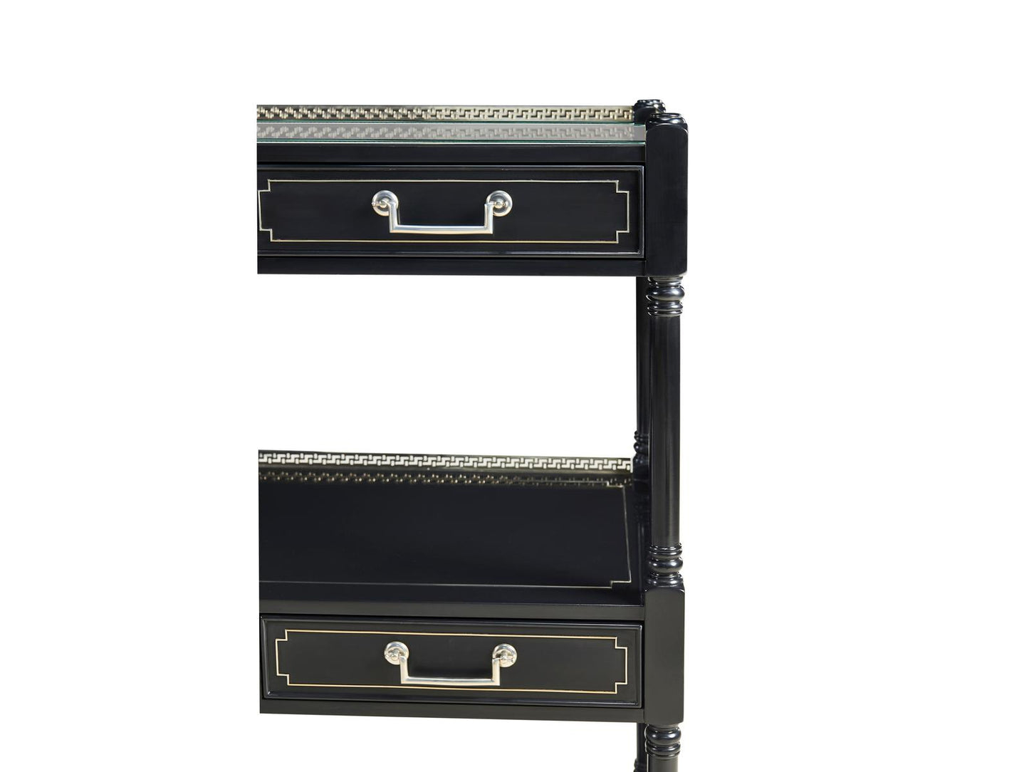 Reimagined Rectangular Wood Painted Formal Black Console Table