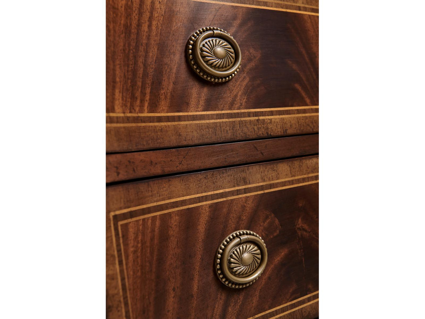 Buckingham Acacia Wood Antique Mahogany Sideboard with Curved Doors