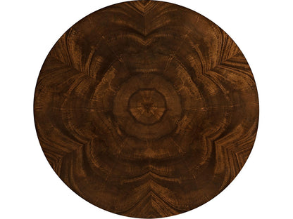 Jc Traditional Round Wood Brown Antique Mahogany End Table