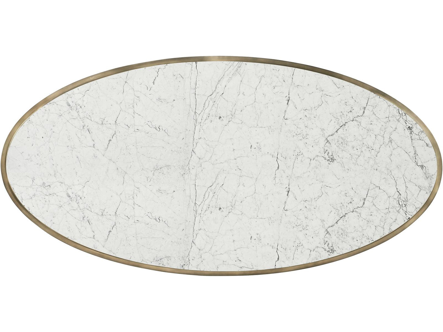 Hamilton Oval Marble Coffee Table in Dark Gun Metal Finish