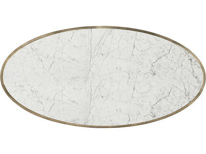 Hamilton Oval Marble Coffee Table in Dark Gun Metal Finish