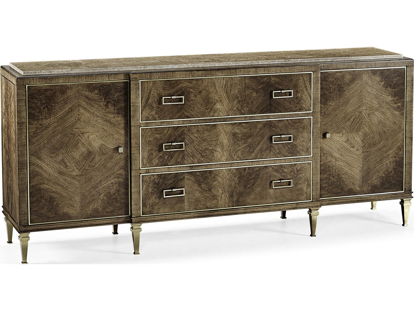 Barcelona Rectangular Marble Walnut Console Table