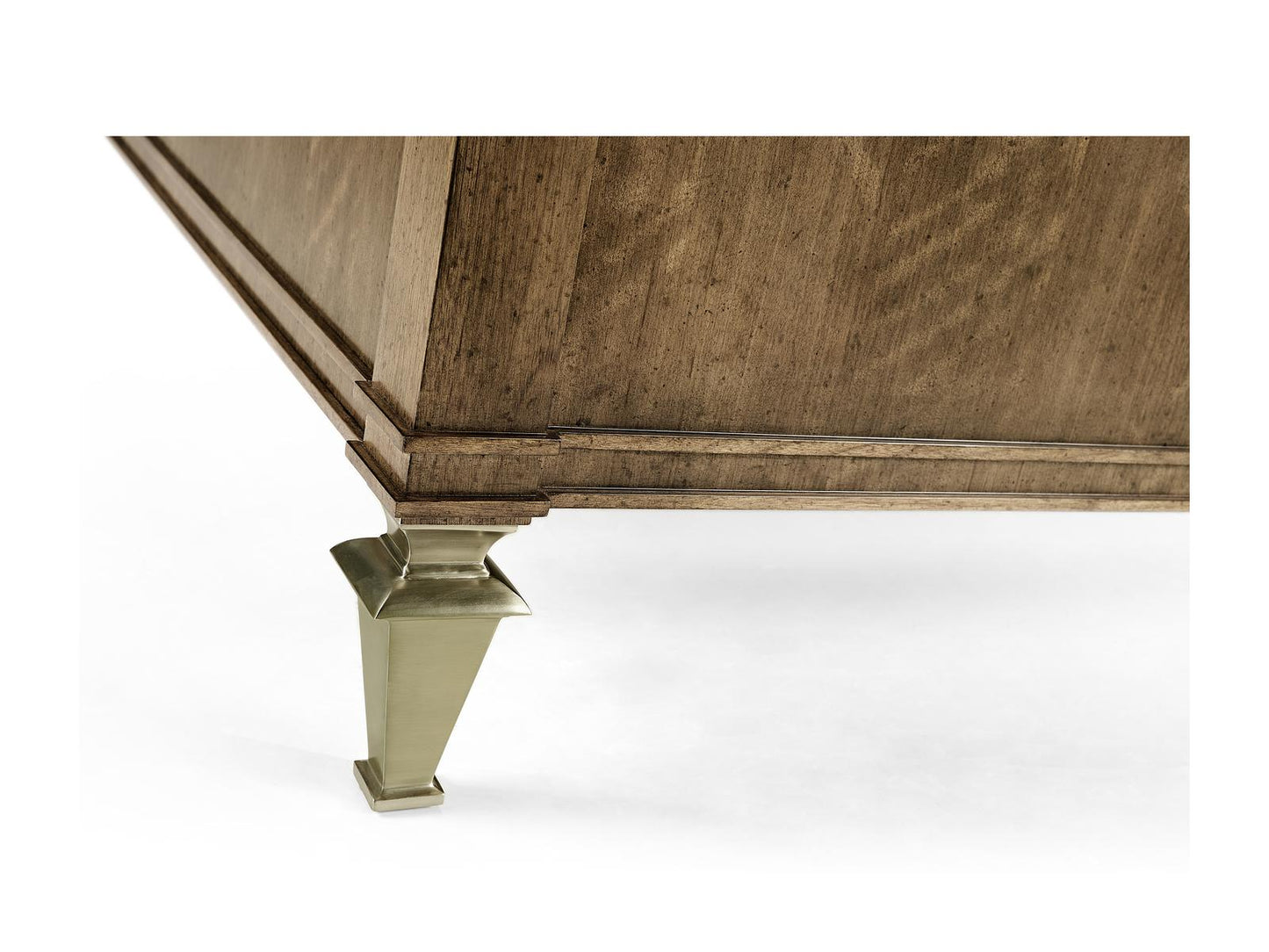 Barcelona King Panel Bed in Walnut Brown with Champagne Patina