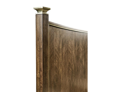 Barcelona King Panel Bed in Walnut Brown with Champagne Patina