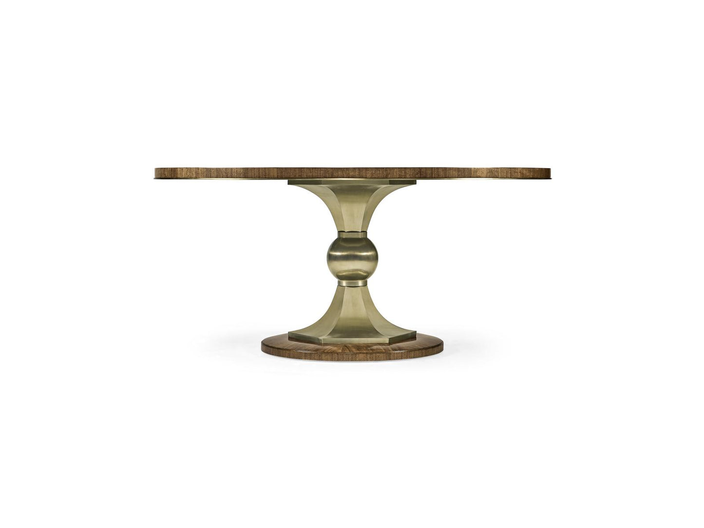 Barcelona Round Walnut Dining Table with Champagne Base