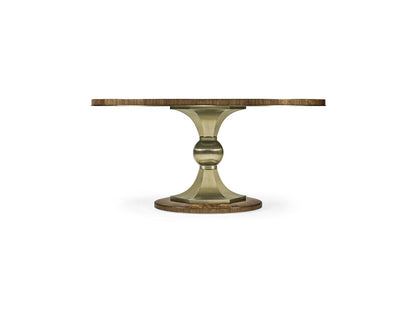 Barcelona Round Walnut Dining Table with Champagne Base