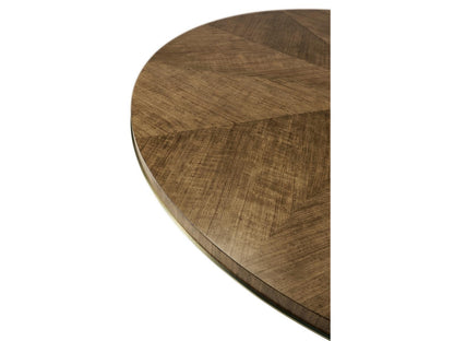 Barcelona Round Walnut Dining Table with Champagne Base