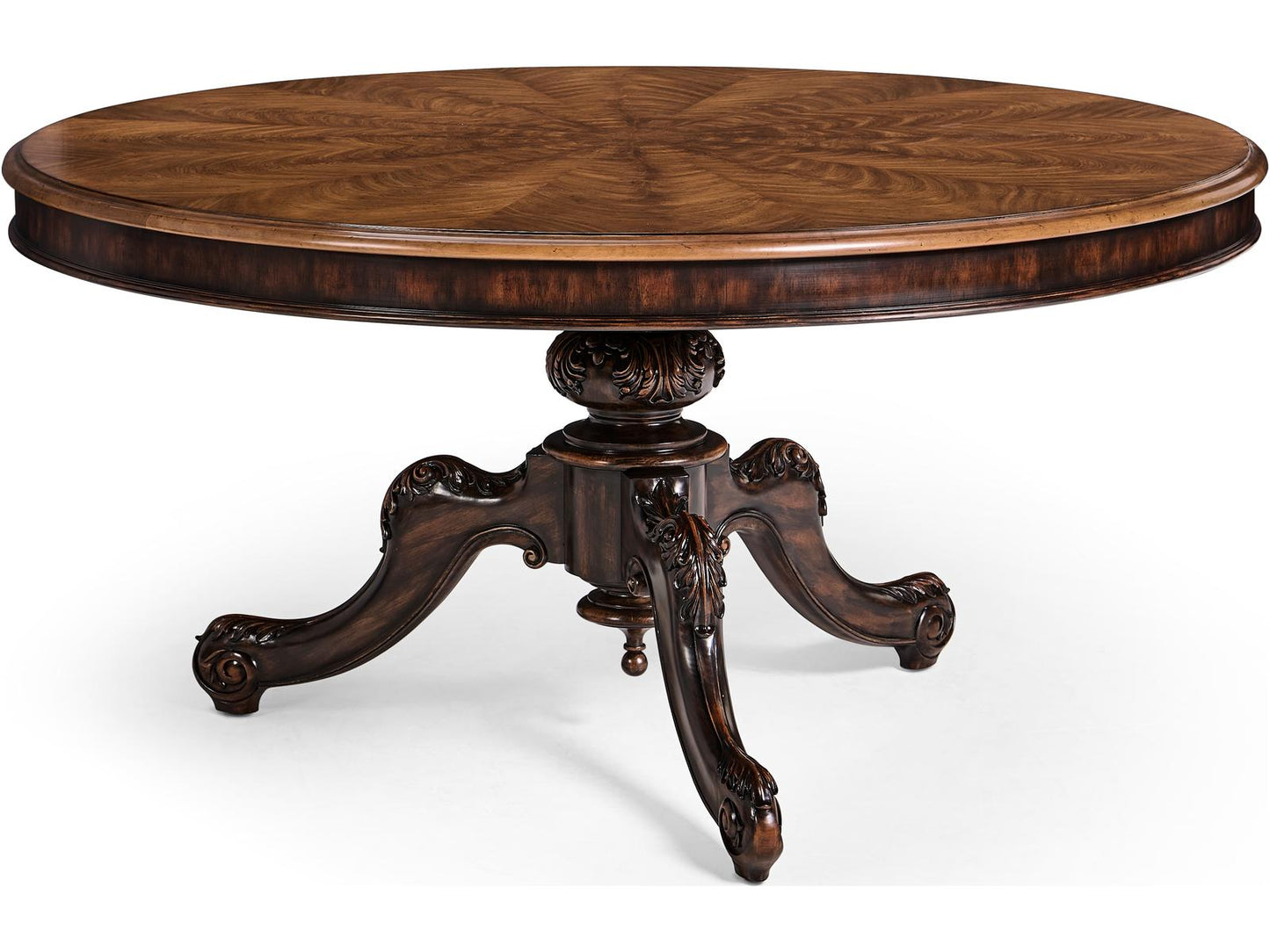 Hattie 60-Inch Round Dining Table in Medium Crotch Walnut