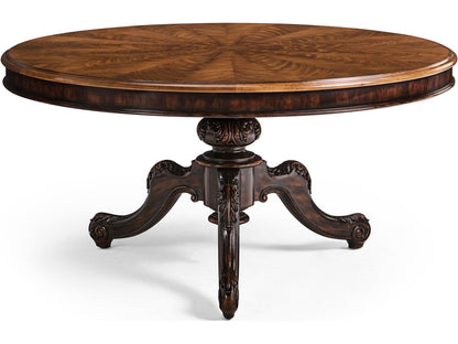 Hattie 60-Inch Round Dining Table in Medium Crotch Walnut