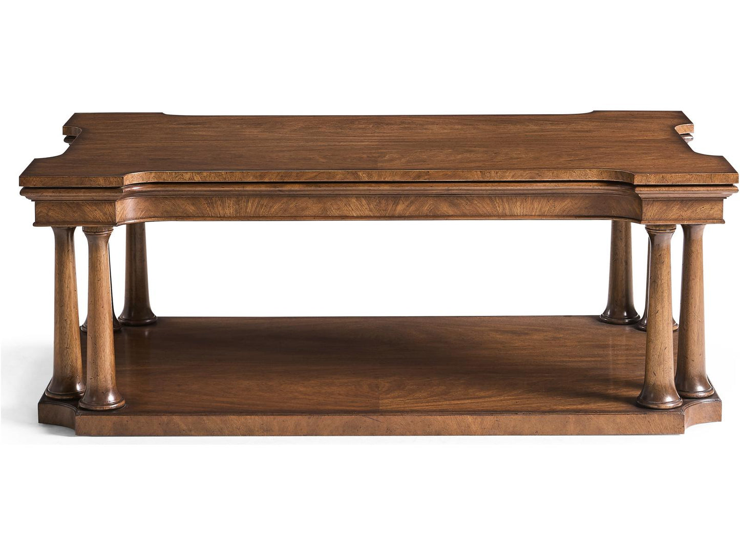 Hattie Traditional Rectangular Coffee Table in Medium Crotch Walnut