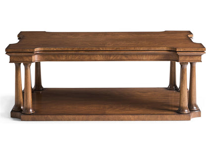 Hattie Traditional Rectangular Coffee Table in Medium Crotch Walnut