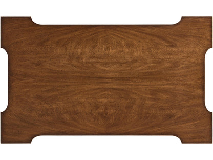 Hattie Traditional Rectangular Coffee Table in Medium Crotch Walnut