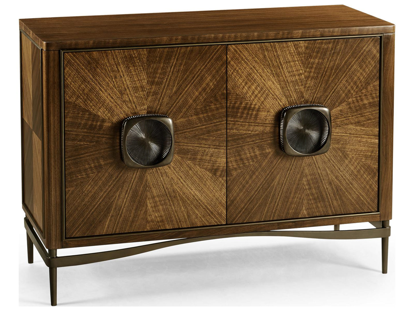 Toulouse Rectangular Walnut Console Table with Metal Base