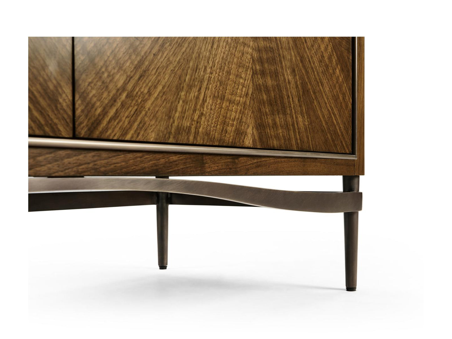 Toulouse Rectangular Walnut Console Table with Metal Base