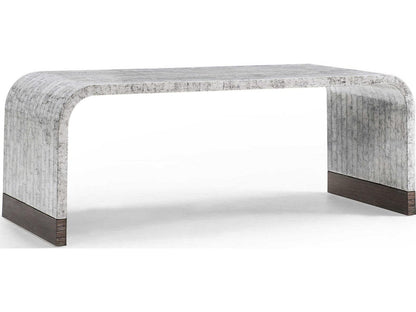 Gaia Modern Rectangular Coffee Table in White Smoke Eggshell