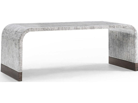Gaia Modern Rectangular Coffee Table in White Smoke Eggshell
